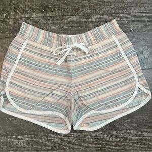 Athleta Women’s Linen Pastel Striped Dolphin Shorts, Size 0